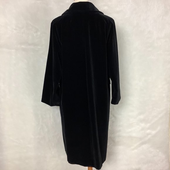 Vintage 1960s, 70s Surrey Classics Of Canada Black Velvet Double Breasted Coat L - Picture 4 of 9